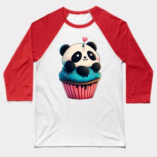 Kawaii Cute cupcake Panda Baseball T-Shirt